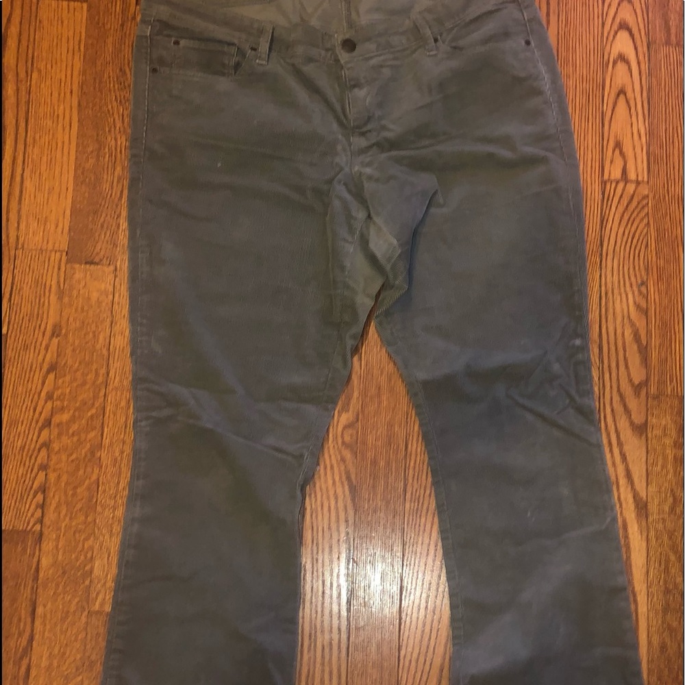 Olive green Gap skinny boot cords